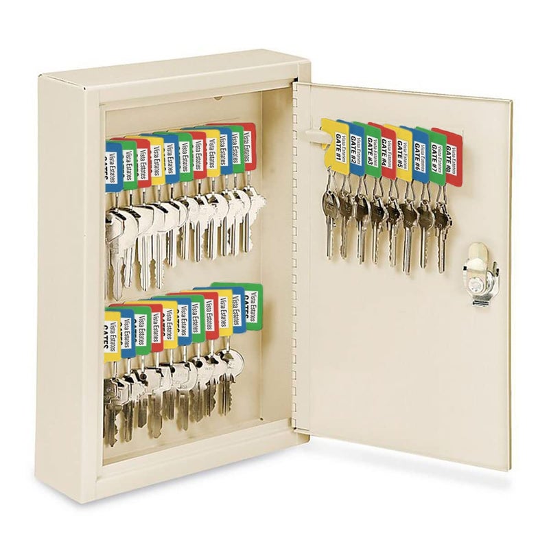 Lucky Line Square Slotted Cabinet Key Tag with Hooks and Labels, 20 Pack (2663020), Blue - Image 2